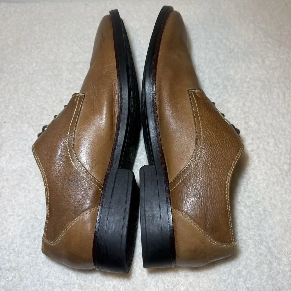 Sandro Moscoloni Oxford Shoes Men's 13D Brown Tan Leather Derby Lace-Up Brazil